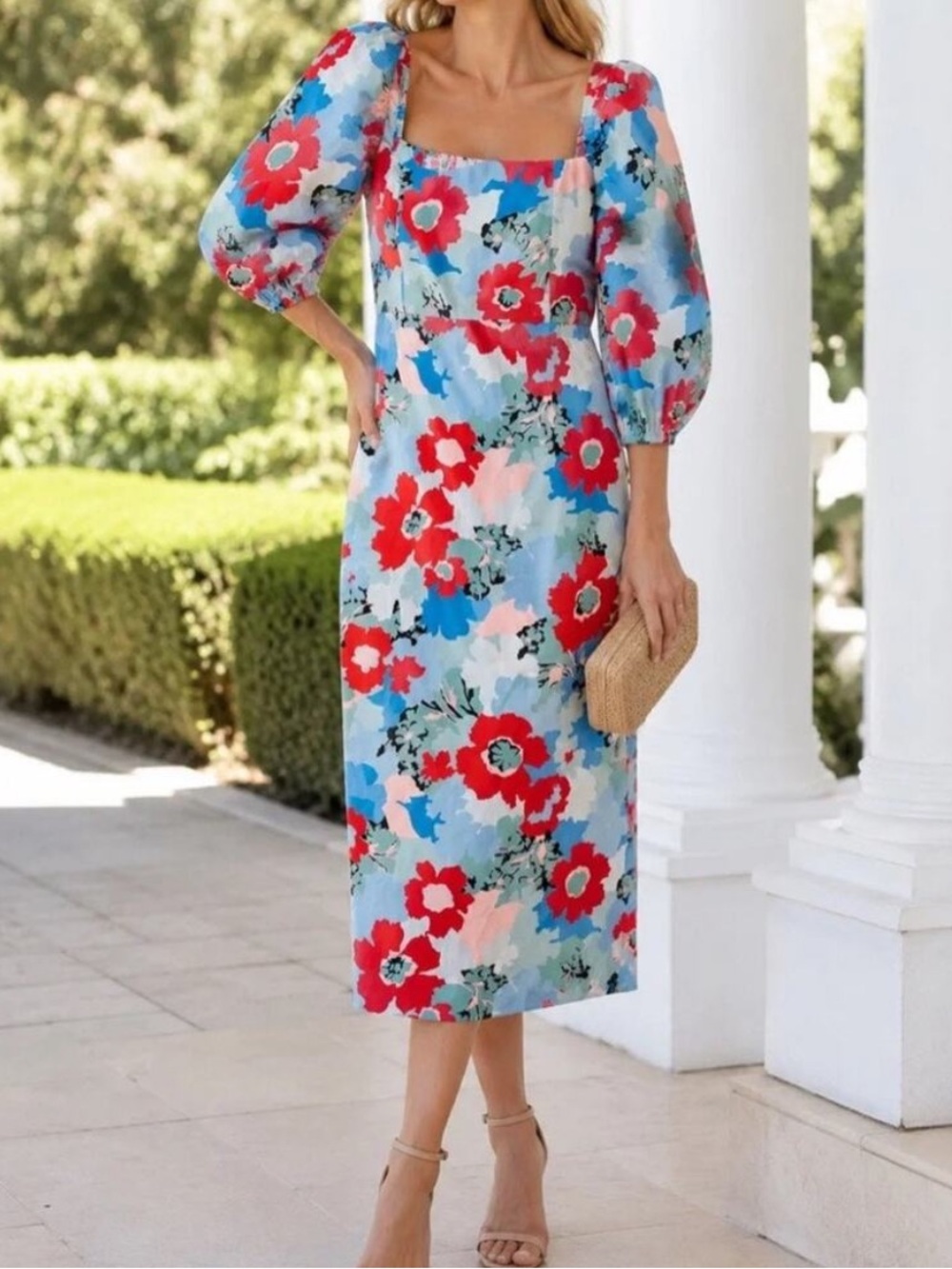 Tuckernuck Floral Amaryllis Midi Dressc